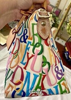 Sac cartable en cuir GRAFICA Graffiti avec monogramme rétro Dooney Bourke Rainbow