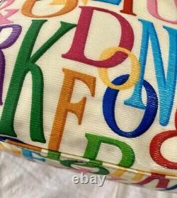 Sac cartable en cuir GRAFICA Graffiti avec monogramme rétro Dooney Bourke Rainbow