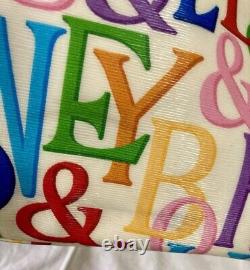 Sac cartable en cuir GRAFICA Graffiti avec monogramme rétro Dooney Bourke Rainbow