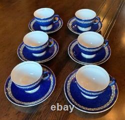 Service à thé Vintage en porcelaine Nikko Ironstone Double Phoenix bleu cobalt doré rare