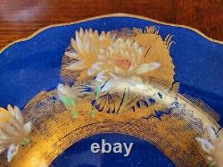 Service de thé en trio Spode Chinoiserie Cobalt Gold Encrusted avec soucoupe et tasse à dessert en lotus (8 pièces)