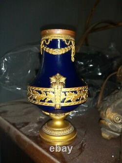 Sevres Meissen Cobalt Bleu Or Dore Urn Vase C1840-70s