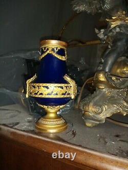 Sevres Meissen Cobalt Bleu Or Dore Urn Vase C1840-70s