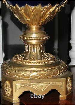 Sevres Porcelaine & Doré Vase Bronze Epoque Urn Correspondance Paire 1860