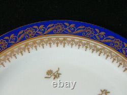 Superbe Antique Schonwald 202 Porcelaine Cobalt Blue And Gold Tea Ensemble Pour 6
