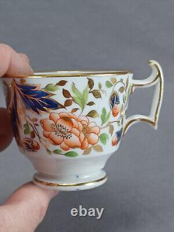 Tasse à café et soucoupe en bleu cobalt, orange floral et or Job Ridgway 2/138, 1808-1814