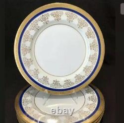 Theodore Haviland Limoges Diner Plates Or Encrusted Cobalt Blue Set5 New York