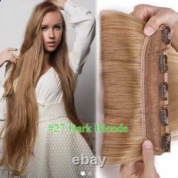 Une pièce douce et soyeuse en 100% cheveux humains Remy avec des extensions à clipser 3/4 tête complète, ÉPAISSES