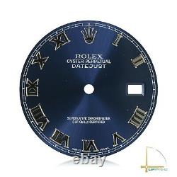 Véritable Rolex Cobalt Blue Roman Numeral Dial Pour Datejust Ss 36mm 116200 116234