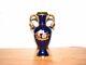 Vintage Rare Limoges La Reine Porcelaine France Cobalt Bleu 22kt Or 5.5 Vase#9