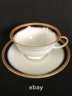 Vintage Rosenthal Allemagne Cobalt Blue/gold Cup & Saucer, Set De 12