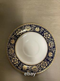 Vintage Royal Castle Cobalt Blue Gold Teacup Floral + Saucer 12 Sets (japon)