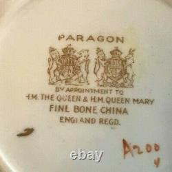 Vtg Paragon Gold Encrusted Filipgree Cobalt Blue Rose Tea Cup Saucer Queen & Mary
