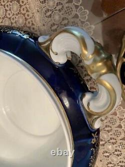Weimar Katharina Cobalt Blue & Gold Soup Tureen Avec Couvercle. Excellent État